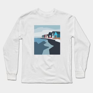 Beautiful small houses standing on the blue sea shore. Long Sleeve T-Shirt